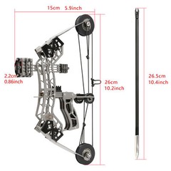 10» Mini Compound Bow Set 12lbs Shoot Range 40-50m Toy Game Gift Practice