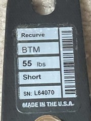 Hoyt 55lb ILF Short Limbs Satori Recurve Traditional Bow Fit All ILF Risers BLK