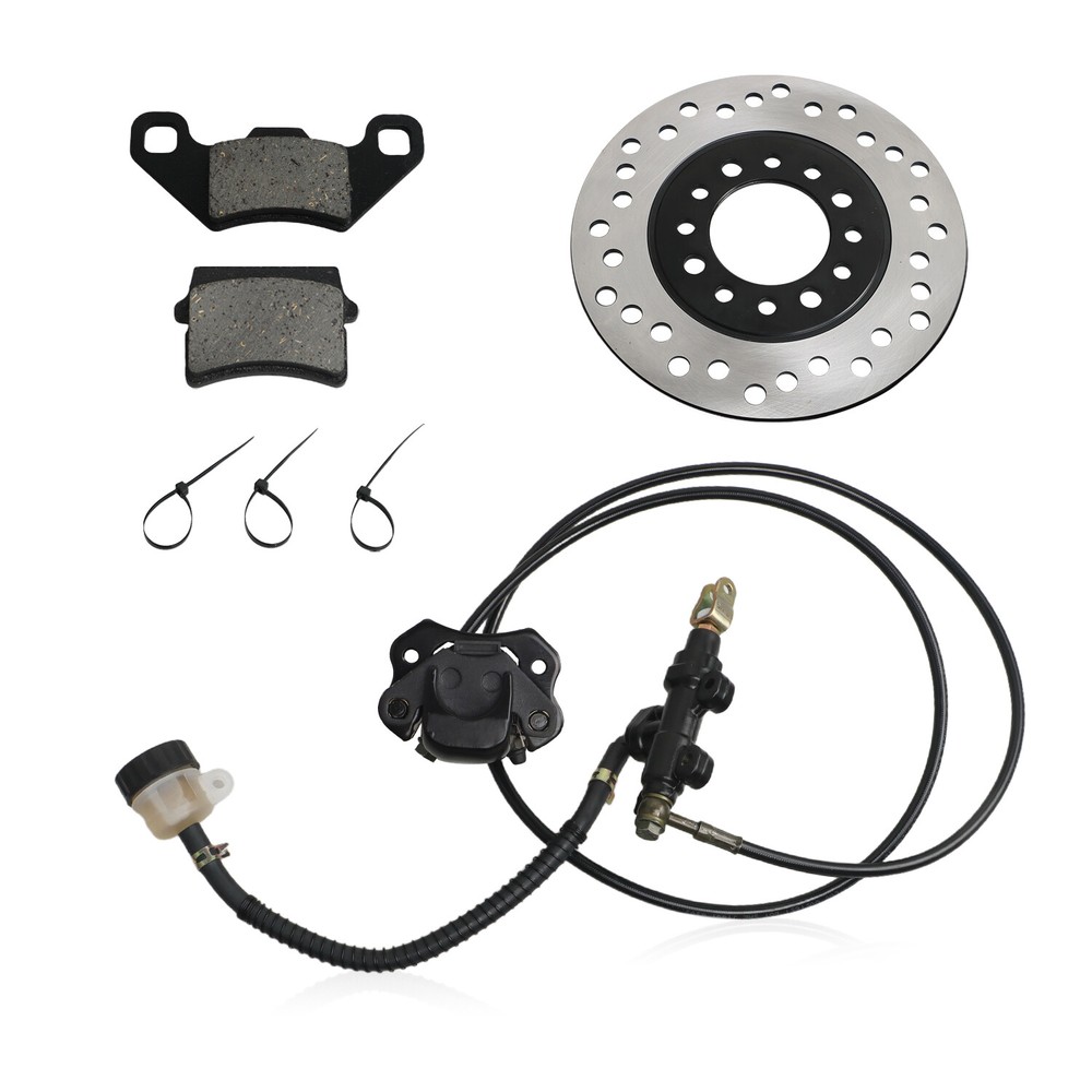 Rear Hydraulic Disc Brake Caliper System Pads Disk Rotor Set for Go Kart 200cc