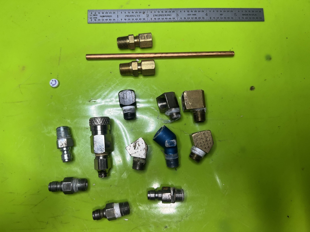 Paintball Fittings, 90*, 45*, Dip Tube, and Quick Disconnect Lot