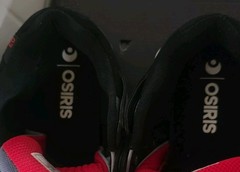 Osiris D3 2001 Black Light Grey Red Reflective Mens 9.5 Skate Shoe 1141-2756