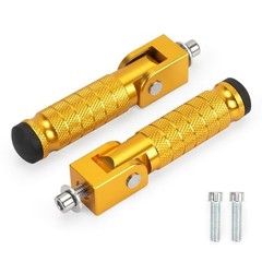 M8 Motorcycle Foot Pegs 90 Degree Foldable Bike Pegs CNC Anti-Skid Gold