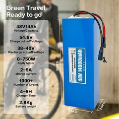 48V 14Ah Lithium Battery Pack Rechargeable Battery for 48V Electric Bicycle Syst