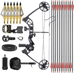 Adjustable Compound Bow Set for Adults & Teens – 20-70Lbs for Hunting & Target