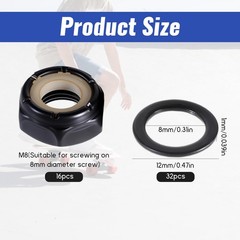 16 PCS Skateboards Washers Skateboard Truck Nuts Roller Skate Washers Skate T…