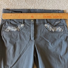 Ariat Pro Series Olympia Equestrian Breeches Womens 30×25 Grey Knee Patch