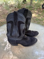 Tecovas Black Suede Leather Pull-On Western Cowboy Boots Men’s US 8.5D