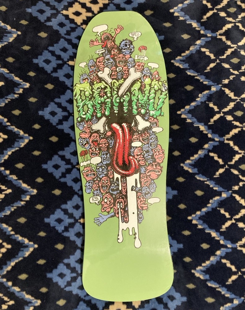 New In Shrink Brand X Riot Stick Skateboard Deck Pea Olive Green Reissue 80’s