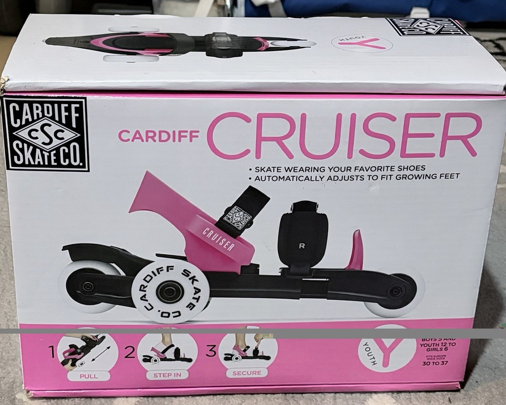 Cardiff Skate Co. Cruiser Adjustable Youth Roller Skates Pink/Black EU 30-37