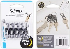 Nite Ize S-Biner Microlock Stainless Steel Durable Carabiner Key Holder 5-Count