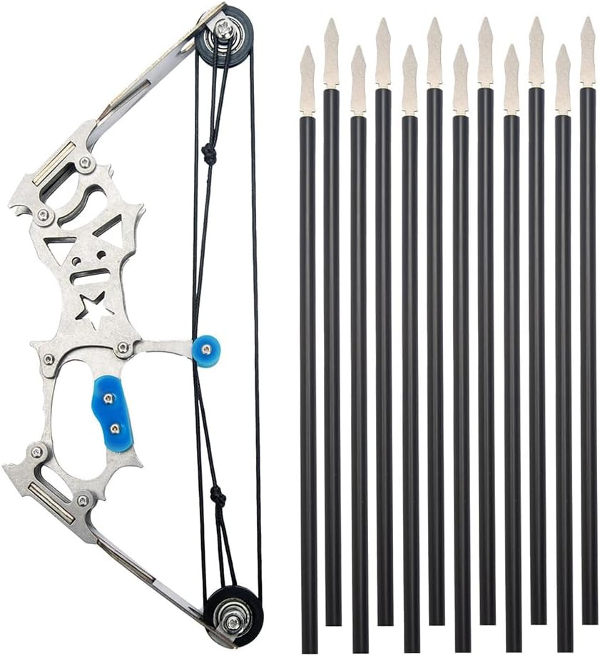 5.9″ Compound Bow and Arrow Set, Mini Archery Bow Set with 12 Arrows, Left and R