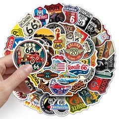 Mix 10/50 PC US American Route 66 Graffiti Luggage Notebook Sticker-No Duplicate