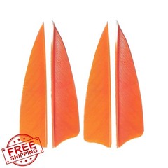 AMEYXGS 5in Orange Turkey Fletching Shield Shape Right Wing