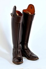 Petrie rich brown custom English dressage riding boots, ladies 8.5, FREE SHIP
