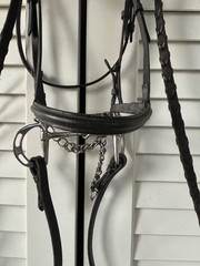 Padded Black Bling BrowBand English Dressage Flash Horse Bridle W/Kimberwick Bit