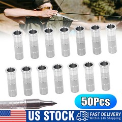 50PC 6.2/7.6mm Aluminium Arrow Inserts + Archery Arrow Shaft Cutter DIY Tool Set