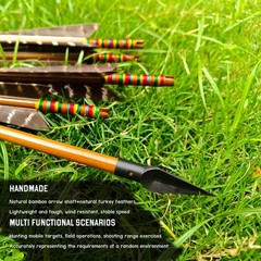 12Pcs 33″ Handmade Bamboo Hunting Arrows Tradition Japanese Kyudo Eagle Feather