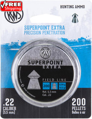 RWS Superpoint Extra Field Line Pellet Gun Pellets, 22 Caliber, 14.5 Grains, 200