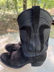 Tecovas Black Suede Leather Pull-On Western Cowboy Boots Men’s US 8.5D