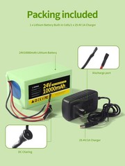 24V 10Ah Battery Pack for Ride on Toys and DIY Projects, 24V Rechargeable Lit…