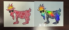 Goat USA Lot Of 2 Stickers: Rare Pink Hearts and Shiny Diamonds