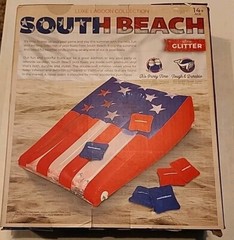 South Beach Floating Bean Bag Toss Inflatable Cornhole Game for Outdoor Pool