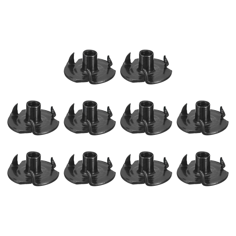 uxcell #8-32 T-Nuts, Zinc-Plated Carbon Steel 3-Pronged Tee Nuts Threaded Insert