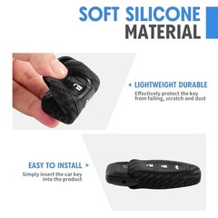 Key Fob Case Carbon Fiber Pattern Type-B 3 Button FDB Carbon Fiber Black (1 Pc)