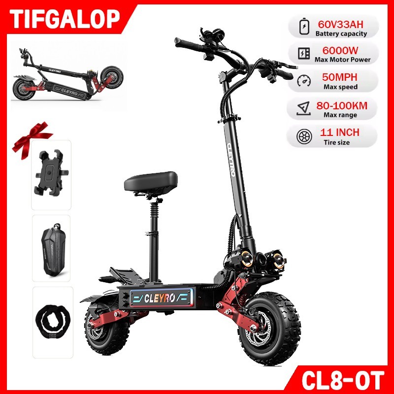Folding Electric Scooter for Adult 6000W Dual Motor 50MPH 60V 38AH Fast Escooter