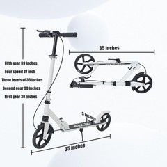 Kick Scooter for Ages 6+ Kids, Teens & Adults Foldable, NonSlip PU Wheels, 4…