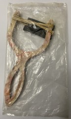 Vintage Sling Shot Molded Plastic Marbled White/Pink/Black Rubber Band 1970 NOS
