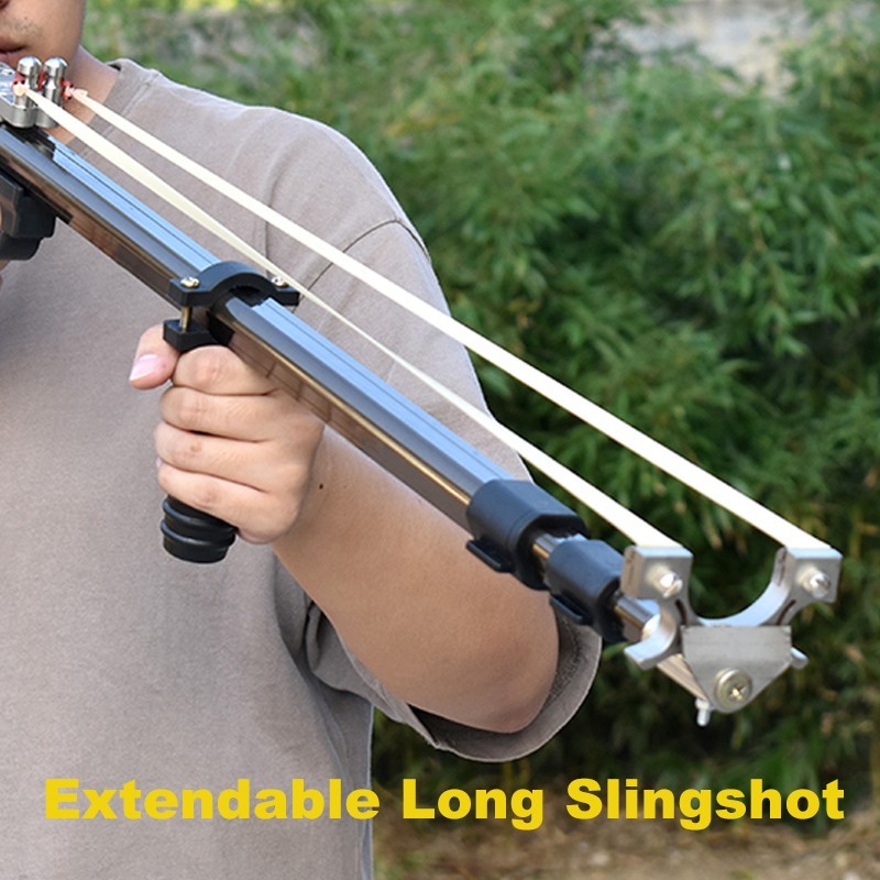 Telescopic Slingshot Hunting Shooting Catapult Retractable 2 Rubber Bands