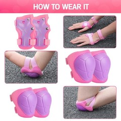 Kids Protective Gear Set, Knee Pads for Kids 3-10Years Toddler Knee and Elbow…