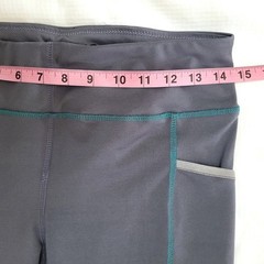 Riding Sport Dover Saddlery Gray Teal Full Seat Silicone Grip Riding Pants L