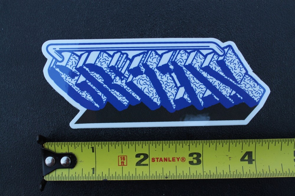Grizzly Skateboards Griptape Blue Handrail OG Z58B Vintage Skateboarding STICKER