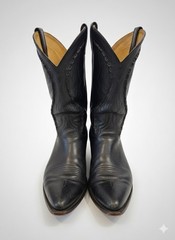 RARE Dan Post 11355 Black Leather Western Boots Mens 10 EW USA Made Cowboy