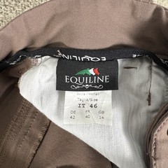 Equiline Breeches Women’s Size IT46 Brown Knee Grip Floral Equestrian