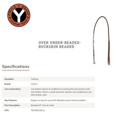 CIRCLE Y Buckskin Beaded 54in Over Under Strap (1072-54-SX)