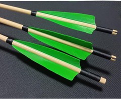 12pcs 33» Wooden Arrows Archery Handmade Arrows Shaft Turkey Feather Fletching