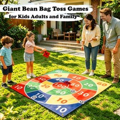 2-in-1 Outdoor Giant Tic Tac Toe Bean Bag Toss Games for Kids Blue