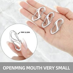 10-30xDual Wire Gate Snap Hook Mini Alloy Spring Carabiner Clip Keychain Outdoor