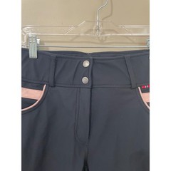 B Vertigo Size 24 Navy Blue Pink Full Seat Silicone Grip Equestrian Breeches