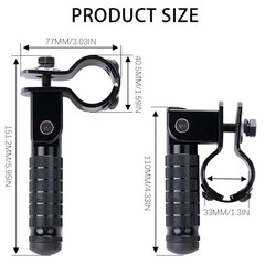 Universal 8mm Foot Pegs 90 Degree Foldable Motorcycle Footpegs CNC Kit Black