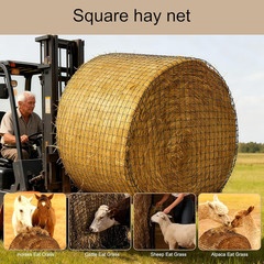 Slow Feed Round Bale Hay Net 5X5Ft Horses Livestock