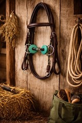 Horse 5″ Rubber Mouth Eggbutt Snaffle Cheltenham Turquoise Bit Guard Gag Nylon