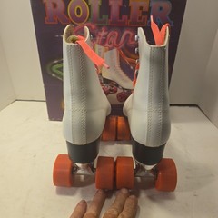 Vintage Roller Star Roller Derby Skates Size 9 White Leather Good Condition
