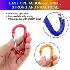 Carabiner Clip, 10 Pack, 855lbs，3″ Heavy Duty Caribeaners for Hammocks, Campin..