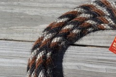 Jose Ortiz 5/8″ Mane Hair Mecate Reins 6 x 22′ -Chestnut/Black, White & Grey