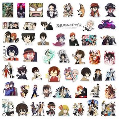 50Pcs Bungo Stray Dogs Stickers,Popular Classic Anime Stickers Waterproof Dg