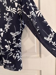 Kastel Denmark Women’s XL Navy White Floral 1/4 Zip UPF Riding Sun Shirt Mesh Pa